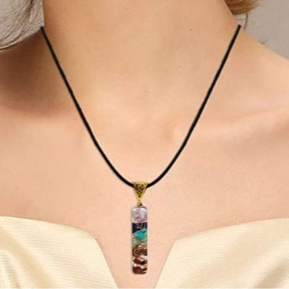 Natural Stones Pendant Necklace - Picture 2 of 4